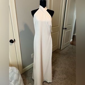 Satin Halter Neck Maxi dress - Champagne size L